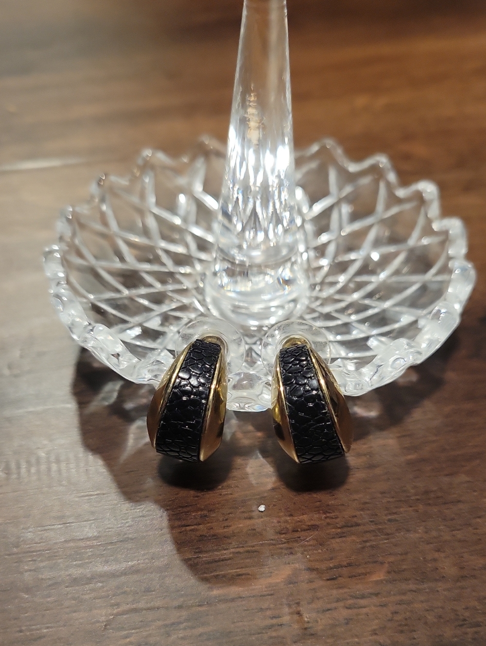 Gold and Black Hoop Clip-On Earrings - Women Accessories